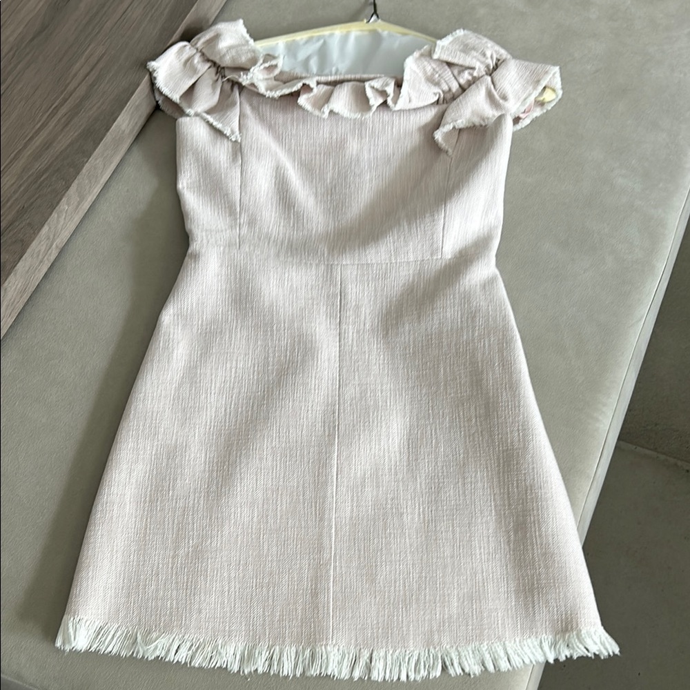 Elegant Cream Off-Shoulder Dress